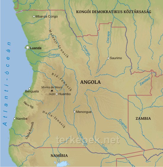 Angola térkép